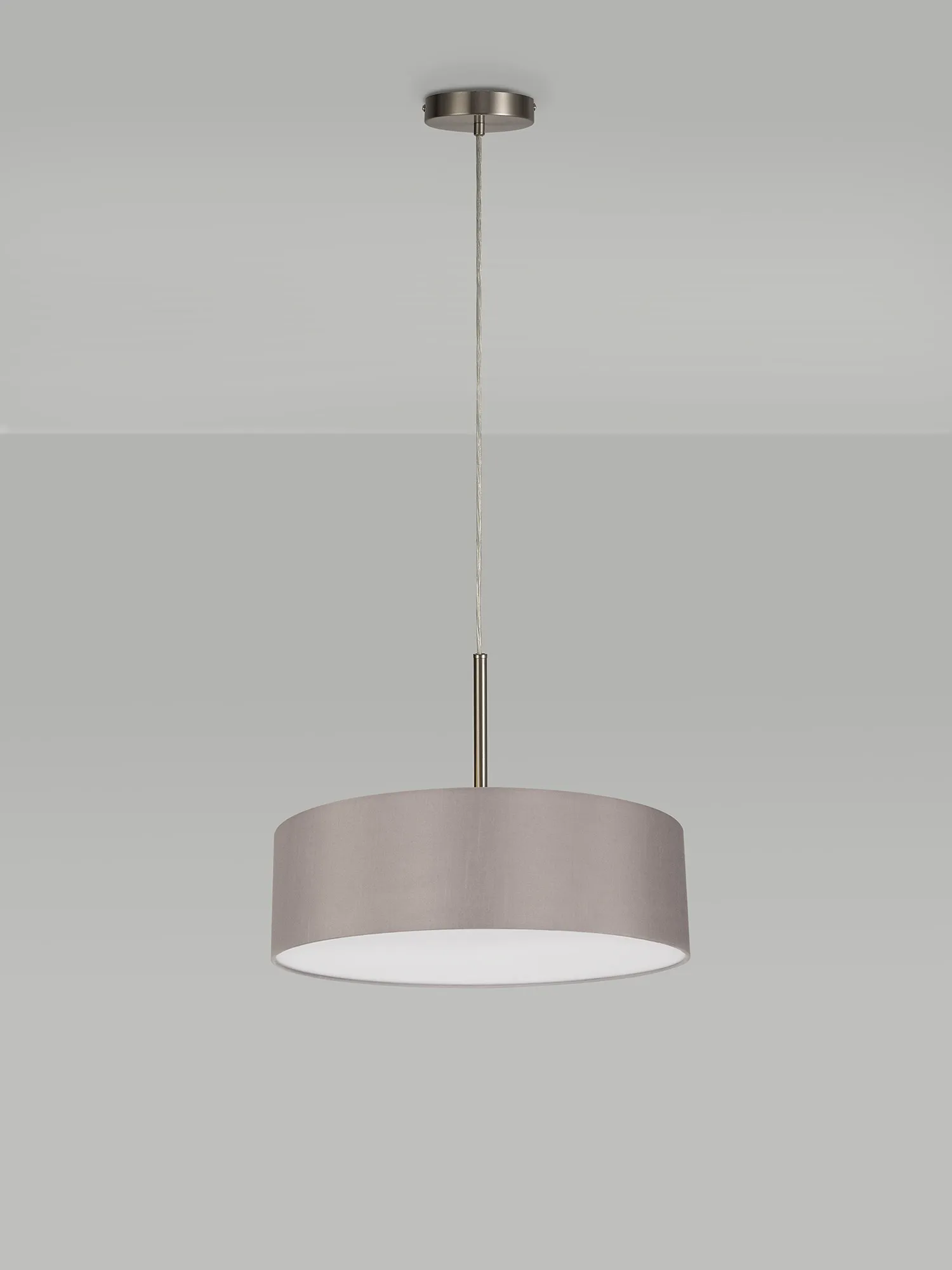 Baymont 45cm 5 Light Pendant Satin Nickel, Grey DK0762  Deco Baymont SN GR